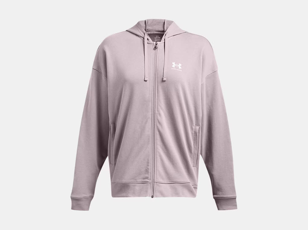 Under Armour Rival Terry OS FZ Hooded-BL Kapuzenjacke Damen graurosa