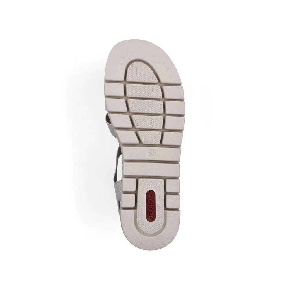 Rieker FSK Damen Sandalen Keilsandaletten silber