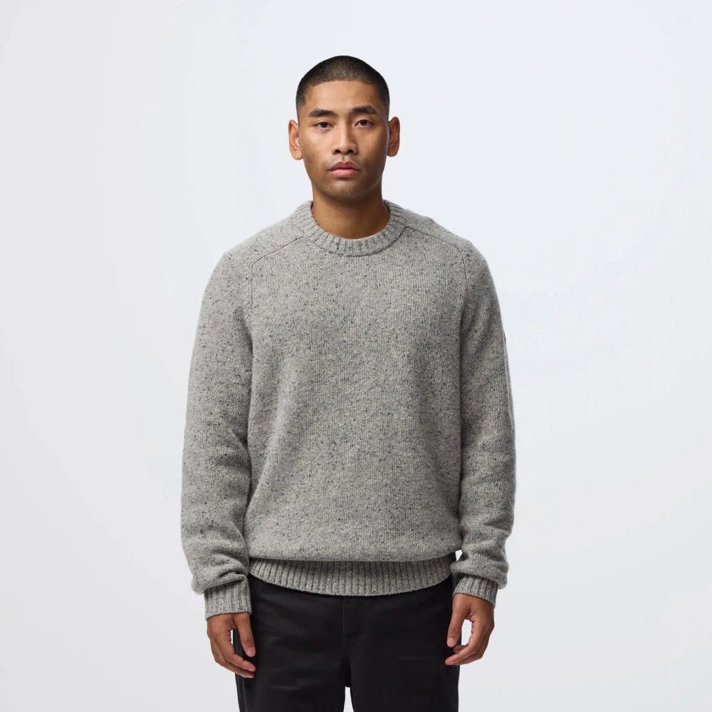 Fjällräven Övik Neps Knit Sweater Herren Strickpullover Wollsweater Midlayer grau