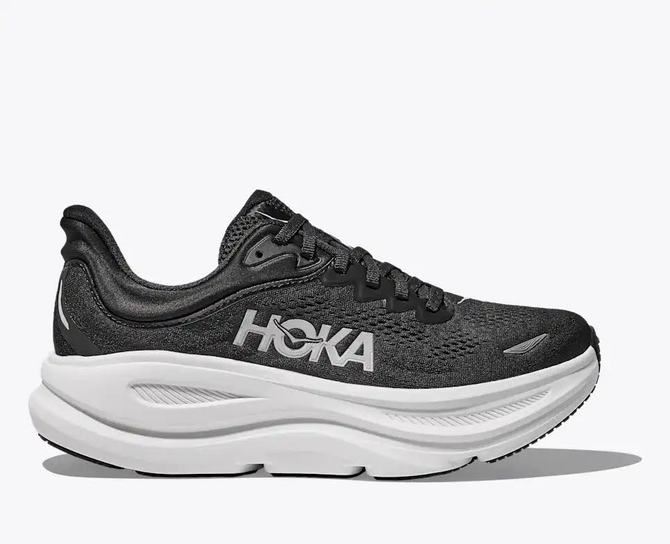 Hoka Bondi 9 Straßenlaufschuh Herren schwarz/weiß mit starker Dämpfung