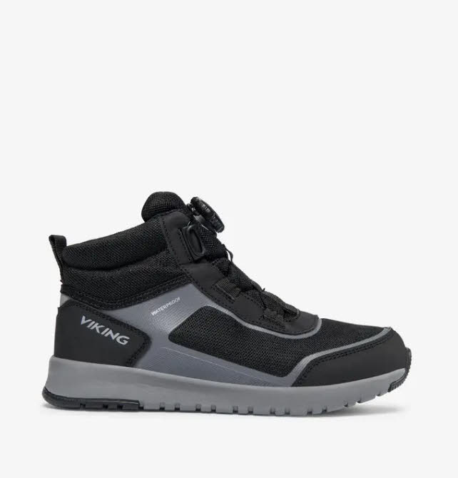 Viking Aerial Mid WP BOA Sneaker Kinder schwarz grau