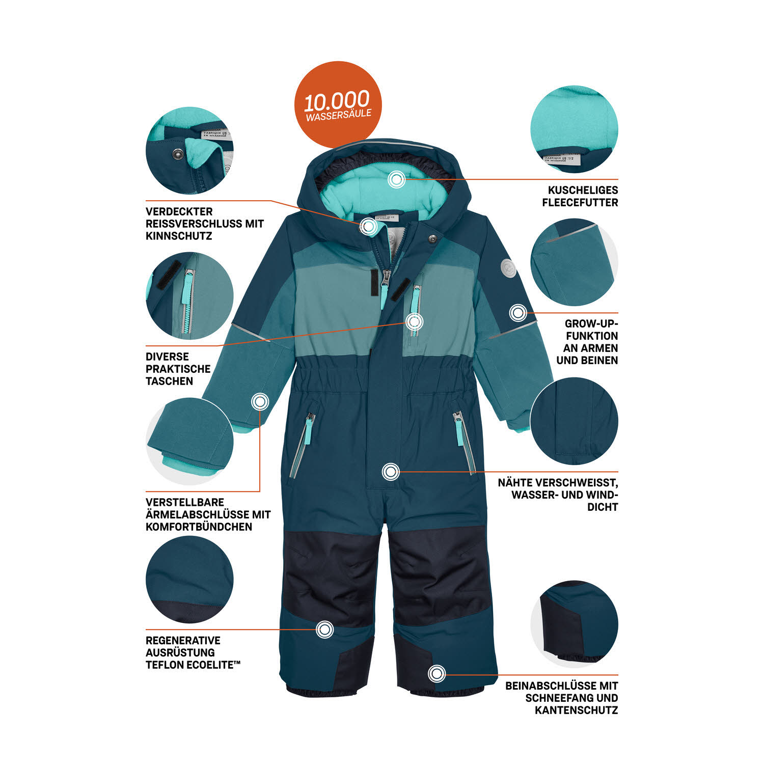 Killtec FISW 31 MNS ONPC Kinder Schneeoverall Schneeanzug petrol