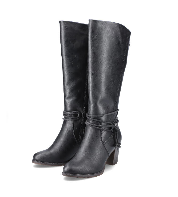 Rieker Damen Hochschaftstiefel gefüttert tiefschwarz