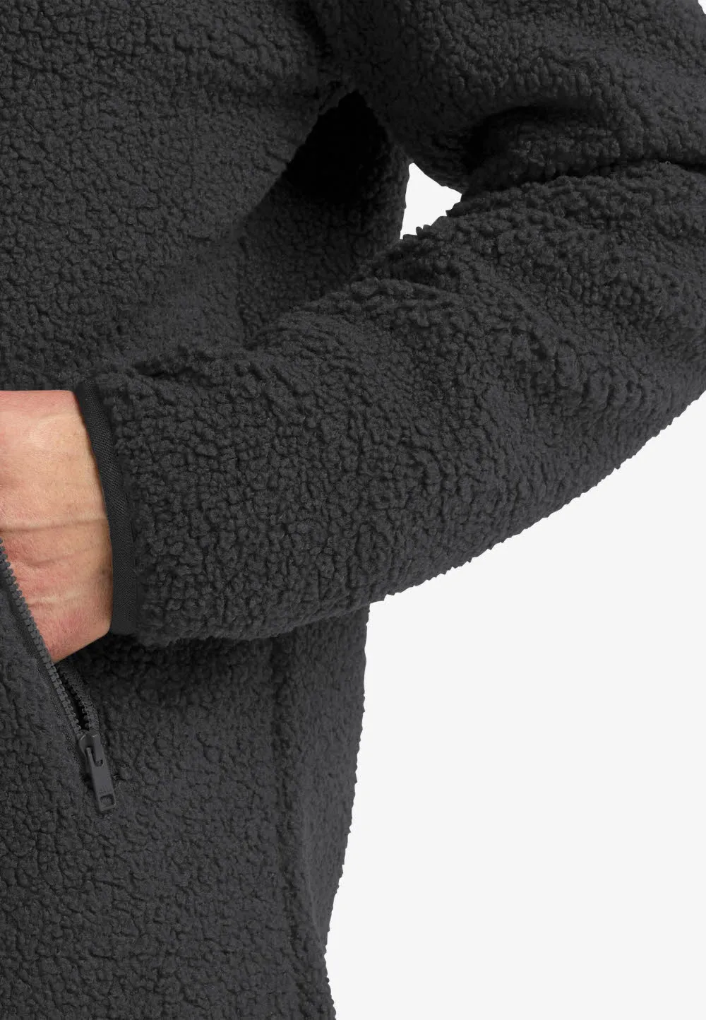 Jack Wolfskin High Curl Coat Damen Fleecemantel schwarz
