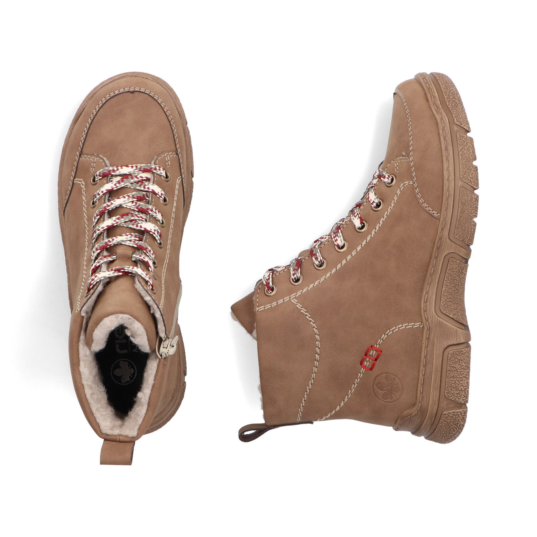 Rieker Damen Schnürstiefel braun
