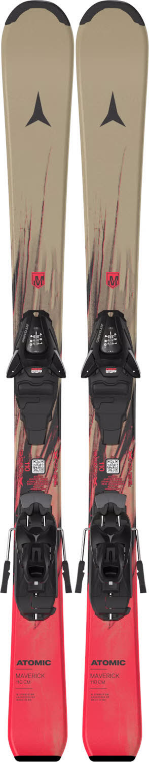 Atomic MAVERICK J 100-120 + C 5 GW Kinder Ski Einsteiger 26/27 sand/fire red
