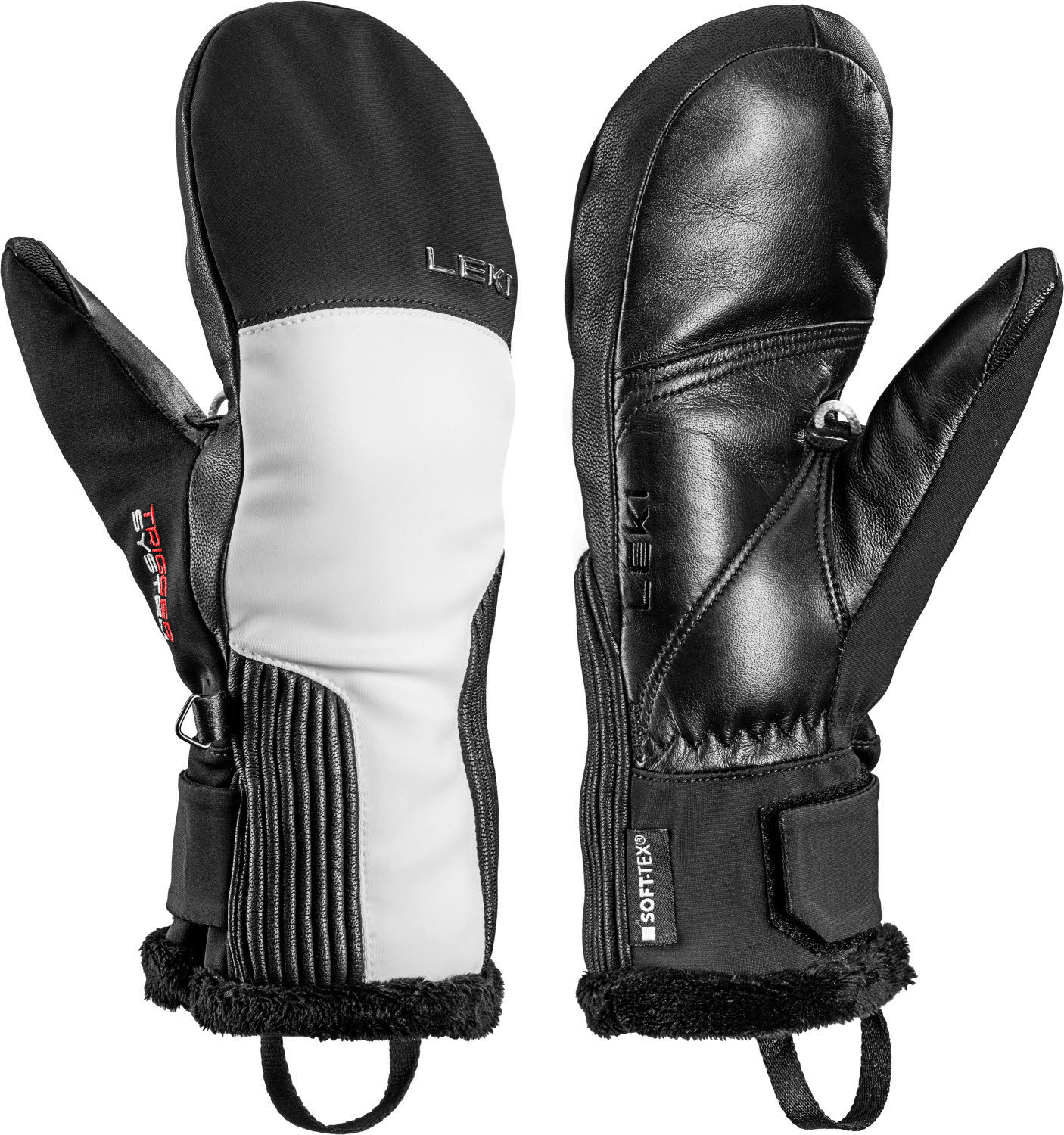 Leki Vallarta 3D Women Mitt Damen Skihandschuhe Fäustlinge weiß/schwarz