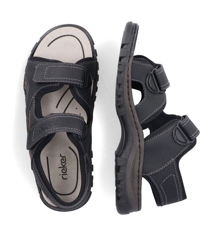 Rieker Herren Sandalen Trekkingsandalen schwarz