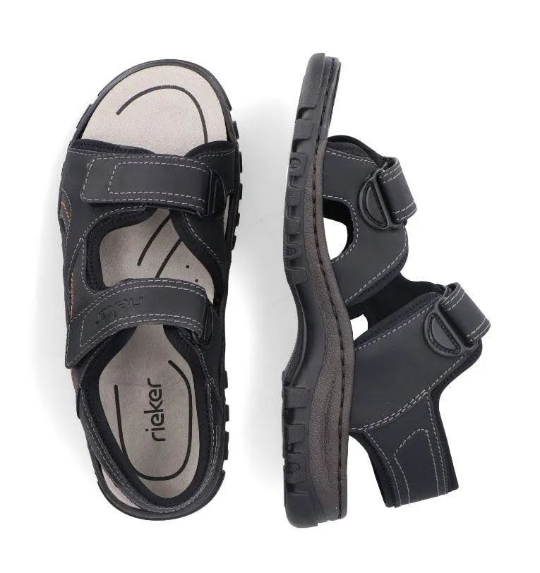 Rieker Herren Sandalen Trekkingsandalen schwarz