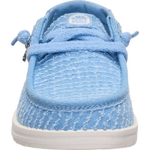 HEYDUDE Wendy Frayed Canvas Damen Slipper Slip-In blau