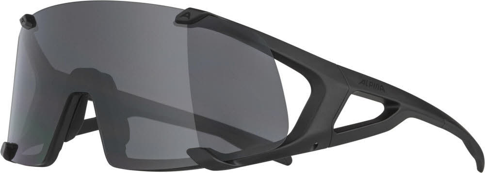 Alpina Hawkeye Unisex Sportbrille Radsportbrille Sonnenbrille all black matt