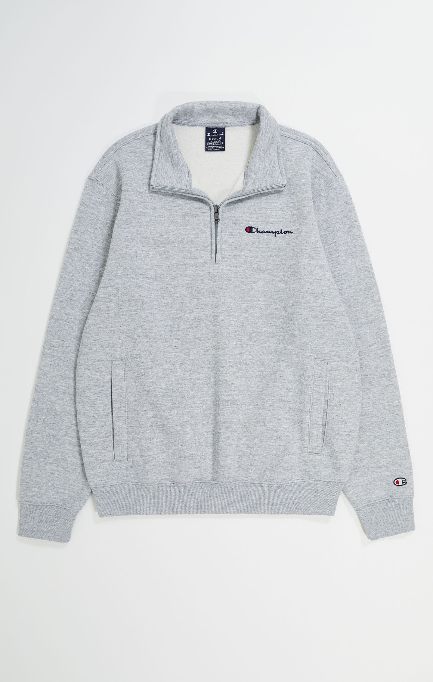 Champion Fleece-Sweatshirt Herren Half-Zip Fleece-Pullover grau