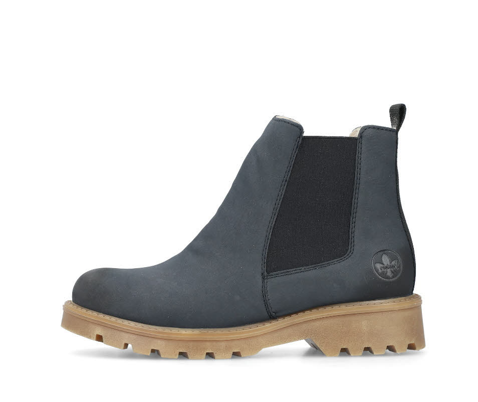 Rieker Damen Chelsea Boots Stiefeletten gefüttert atlantikblau