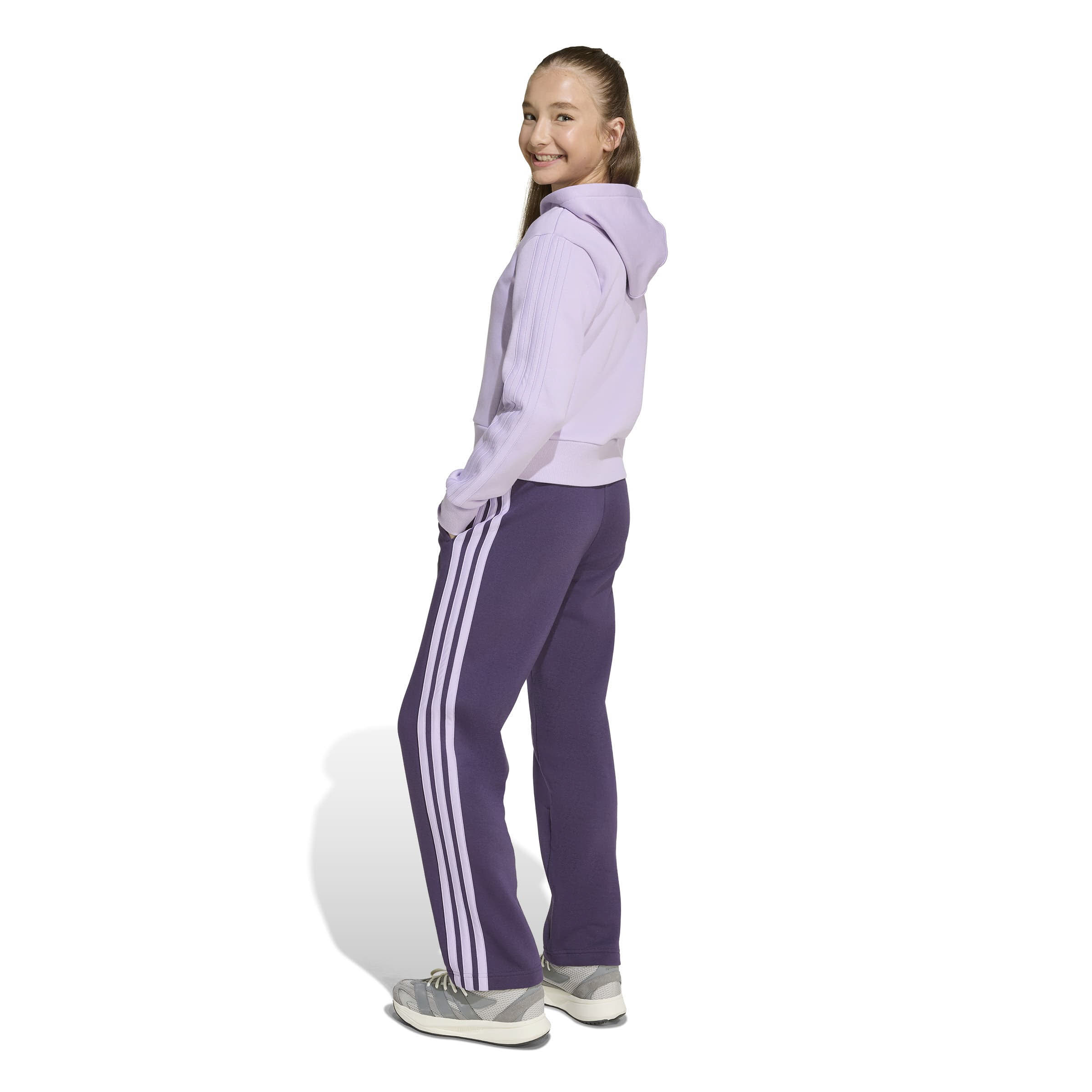 Adidas JG 3S FL TS 240 Mädchen Trainingsanzug Sportanzug lila