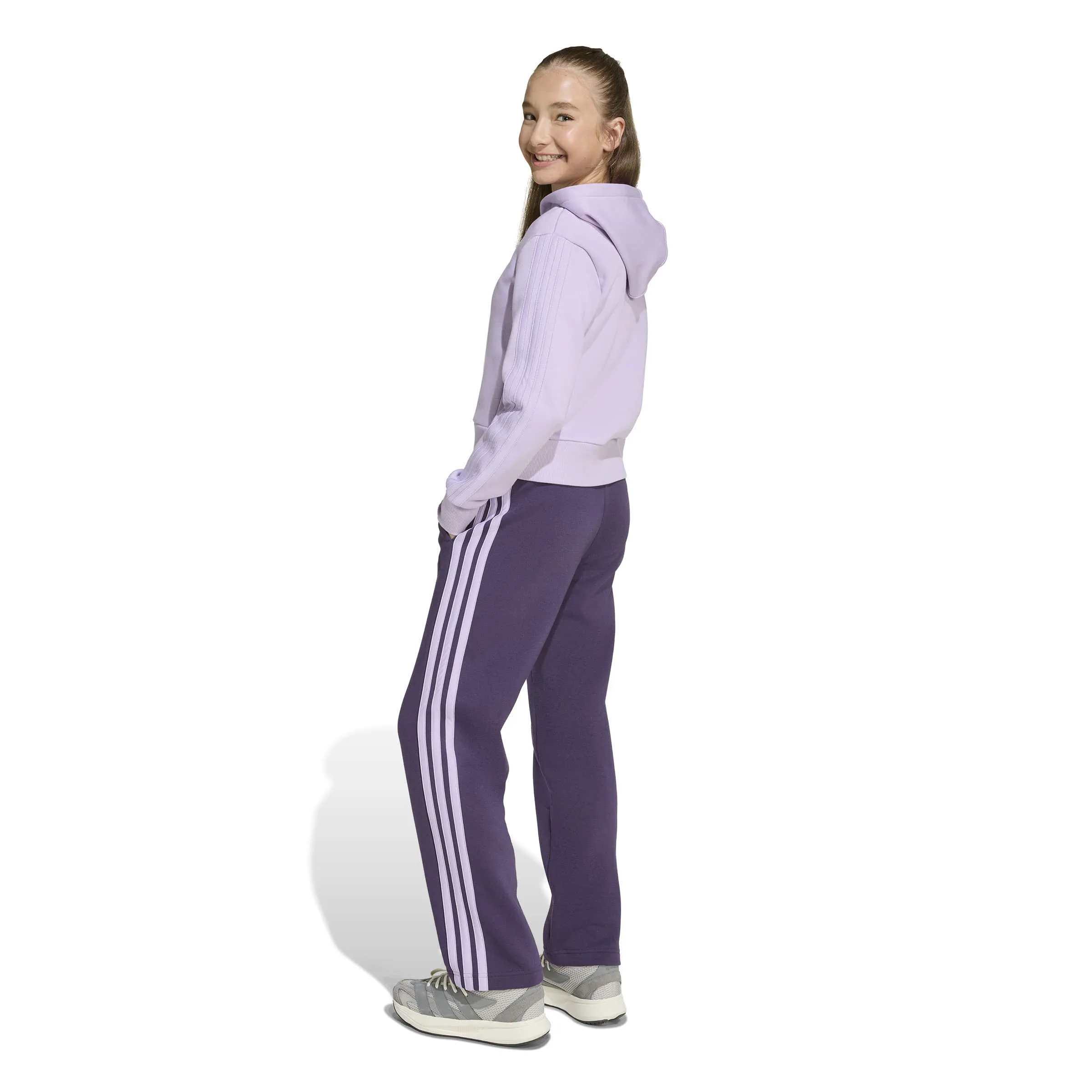 Adidas JG 3S FL TS 240 Mädchen Trainingsanzug Sportanzug lila