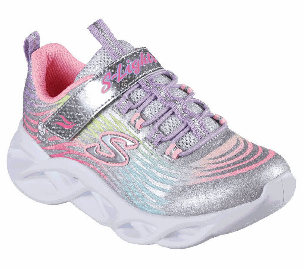Skechers S Lights: Twisty Brights Mystical Bliss Sneaker Kinder silber rosa NEU