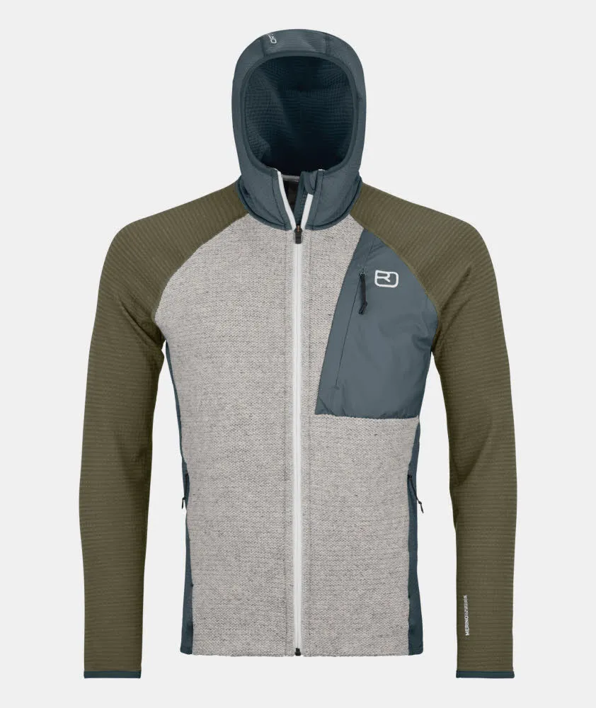Ortovox Fleece Hoodie Fleecejacke Herren grau