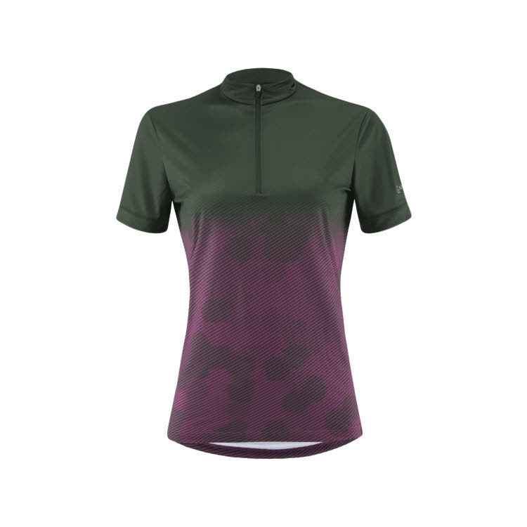 Löffler W BIKE SHIRT HZ MAJA Radsport-Trikot Radshirt Damen olivgrün lila