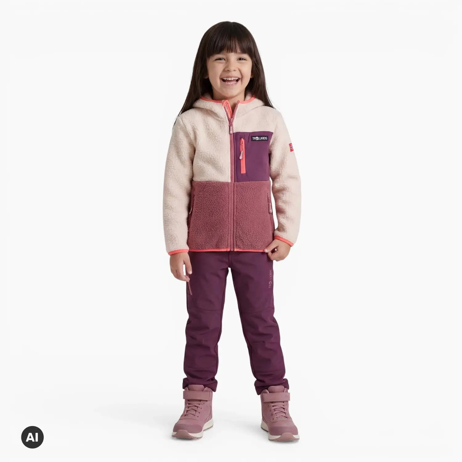 TROLLKIDS Kids Aurlandsfjord Jacket Mädchen Fleecejacke rosa