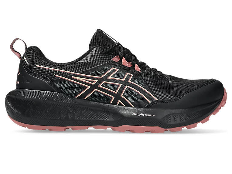 Asics GEL-SONOMA 8 GTX wasserdichter Laufschuh Damen Black/Apricot Crush für den Outdoorbereich