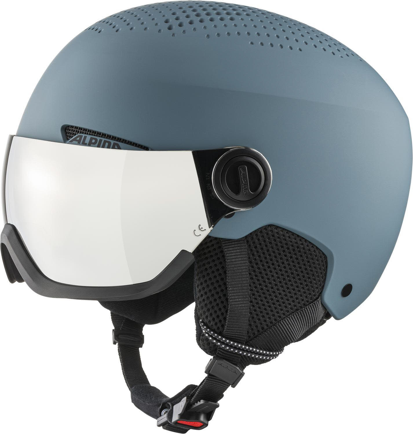 Alpina Arber Visor Q-Lite Herren Skihelm Hardshell-Außenschale blau