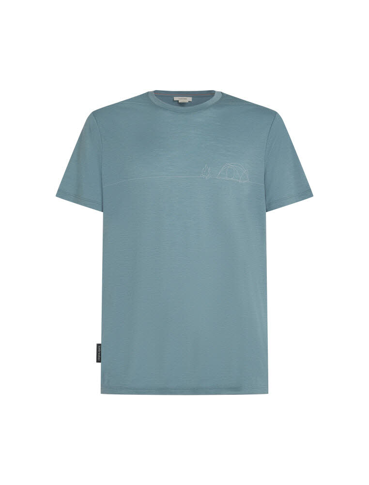 Icebreaker Merino 150 Tech Lite T-Shirt Single Line Camp Herren hellblau