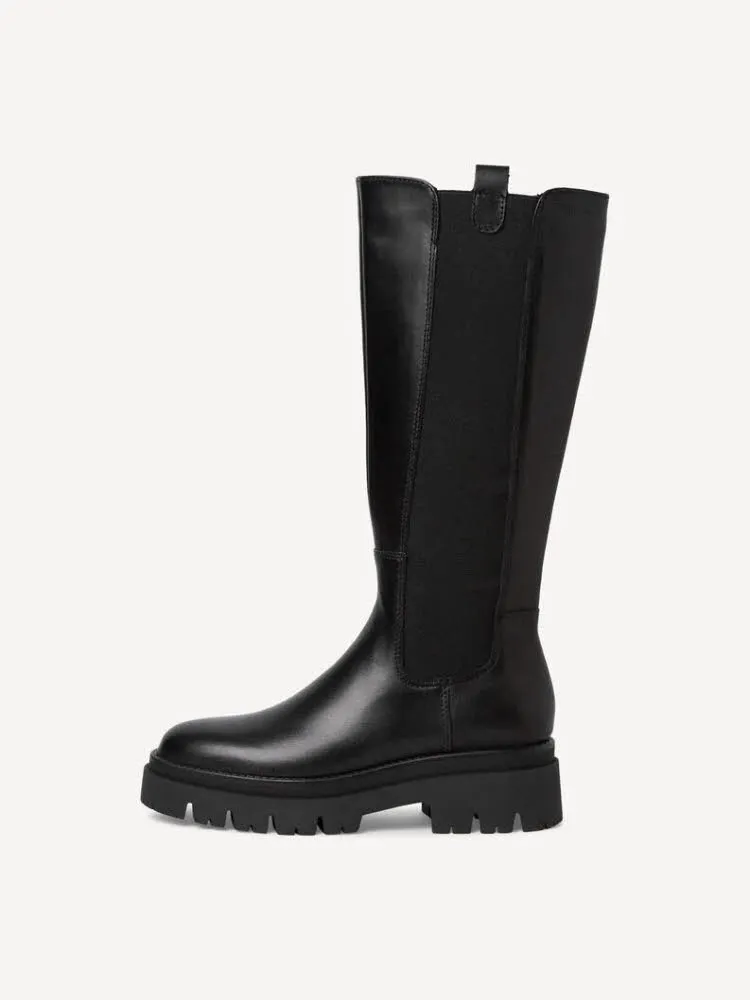 Tamaris Long Boot Flat Damen Modestiefel Stiefel schwarz
