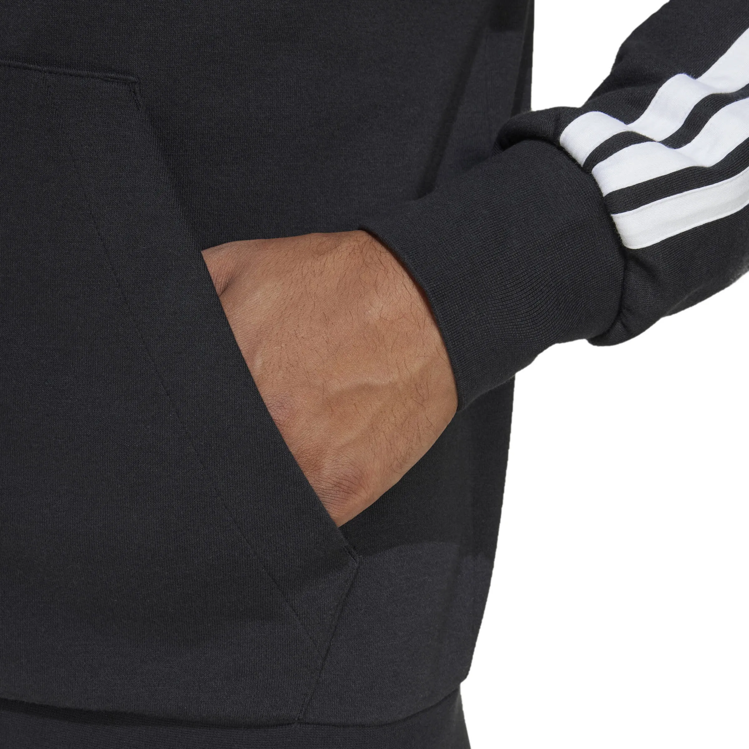 adidas Essentials 3-Streifen French Terry Kapuzenjacke Herren schwarz