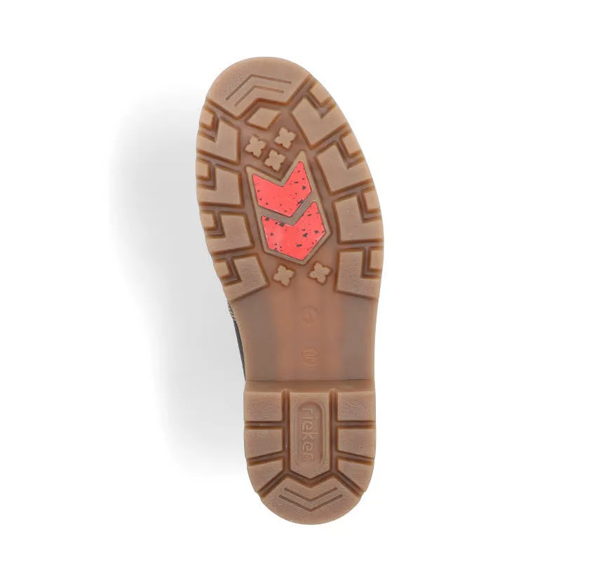 Rieker Herren Kurzstiefel Stiefelette Slipper schwarzbraun