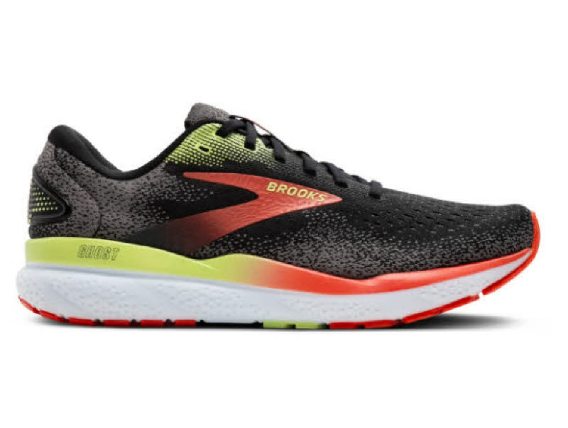 Brooks Ghost 16 Herren Laufschuhe Joggingschuhe black/mandarin red