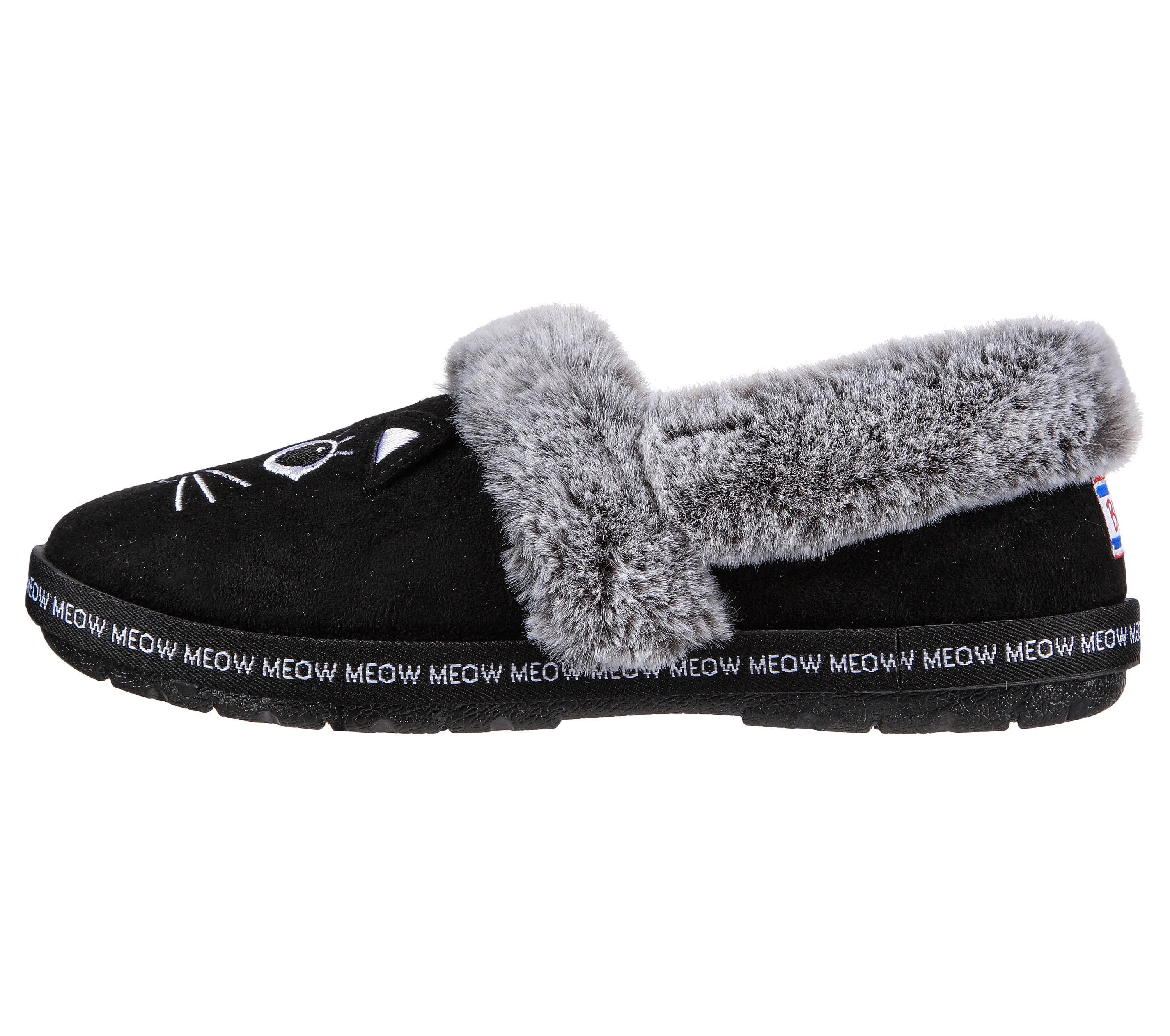 SKECHERS BOBS Cozy Kiss - Meow PJs Damen Hausschuhe Pantoffeln Slipper schwarz