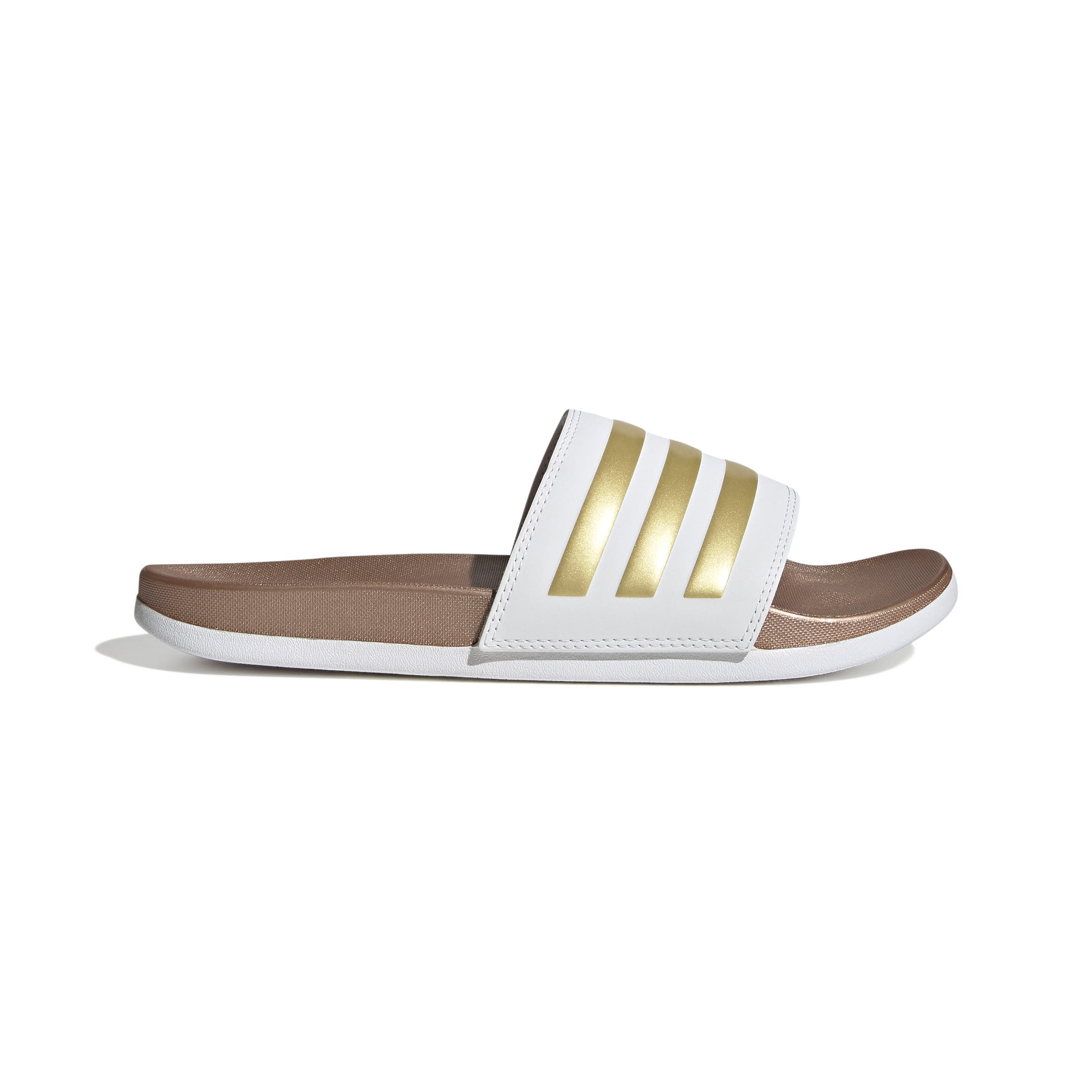 adidas Adilette Comfort Damen Badeschuh Gold Weiß