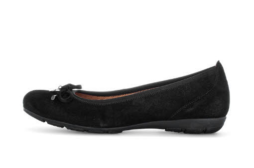 Gabor Damen Ballerina Samtchevreau schwarz