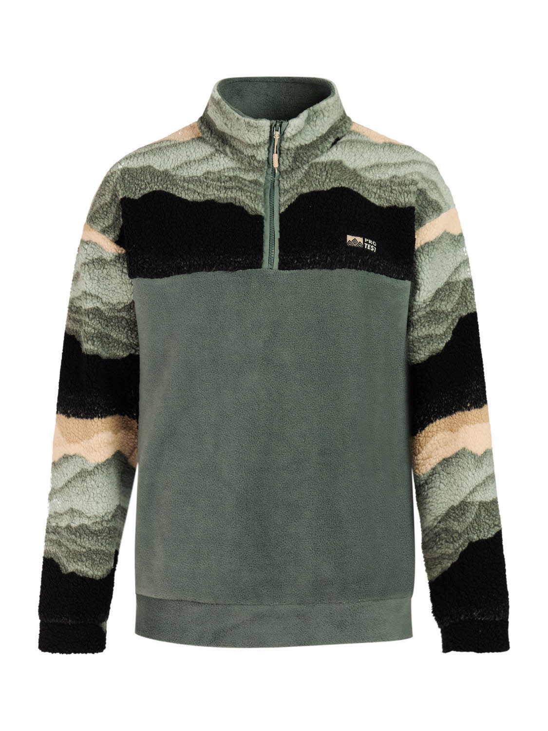Protest PRTPublic Herren Zipper Fleecepullover grün