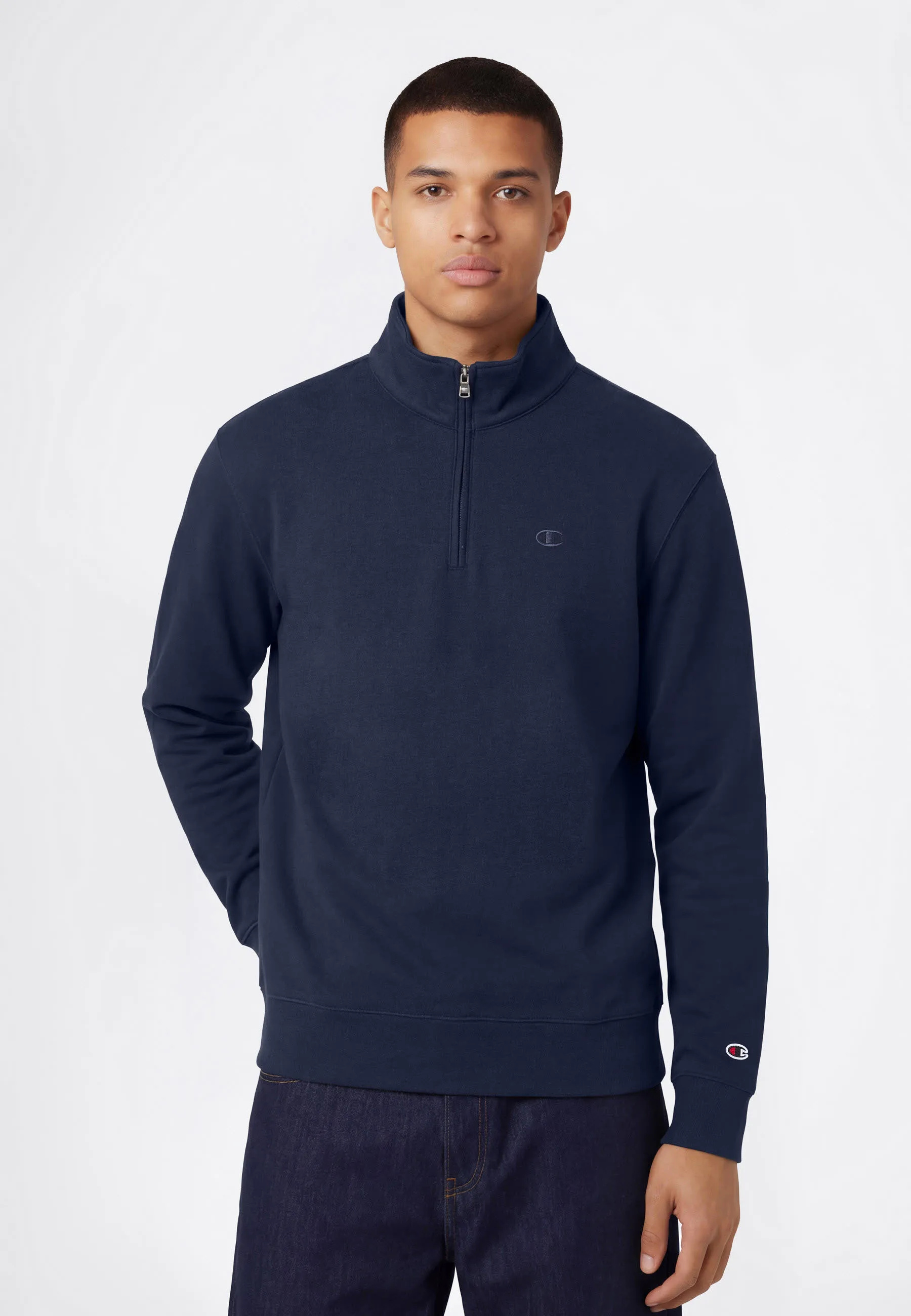 Champion Half Zip Sweatshirt Männer blau