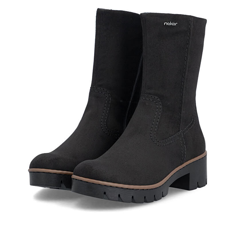Rieker Damen Stiefeletten Kurzstiefel  schwarz