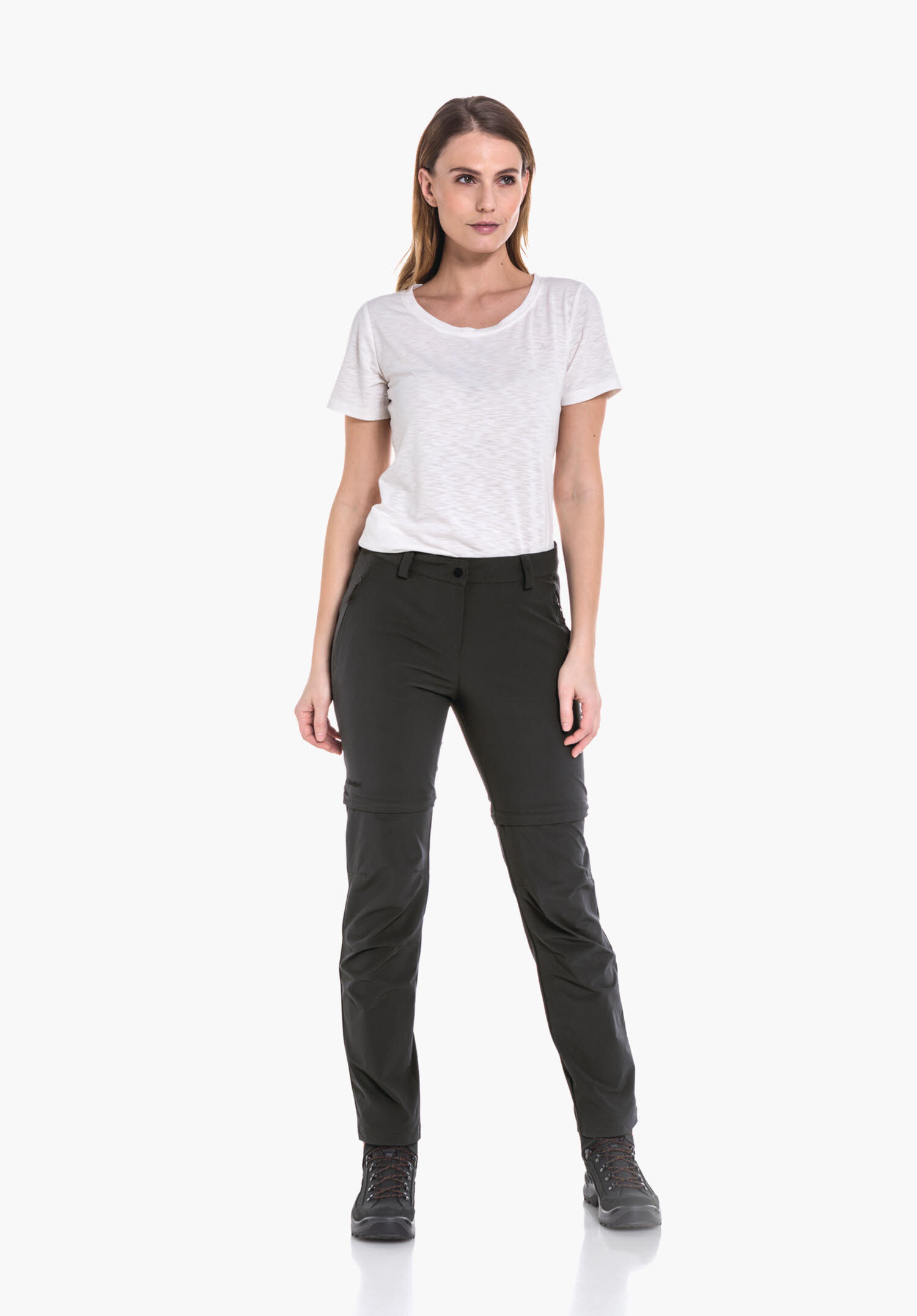 Schöffel Pants Ascona Zip Off Wanderhose Damen grau