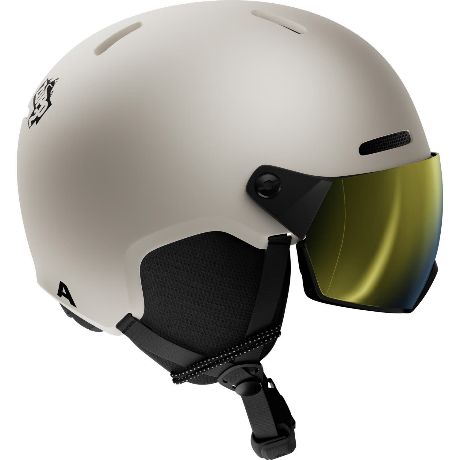ALPINA ZUPO 2 VISOR Q-LITE sand matt Kinder Ski-/Snowboardhelm mit Visir gold