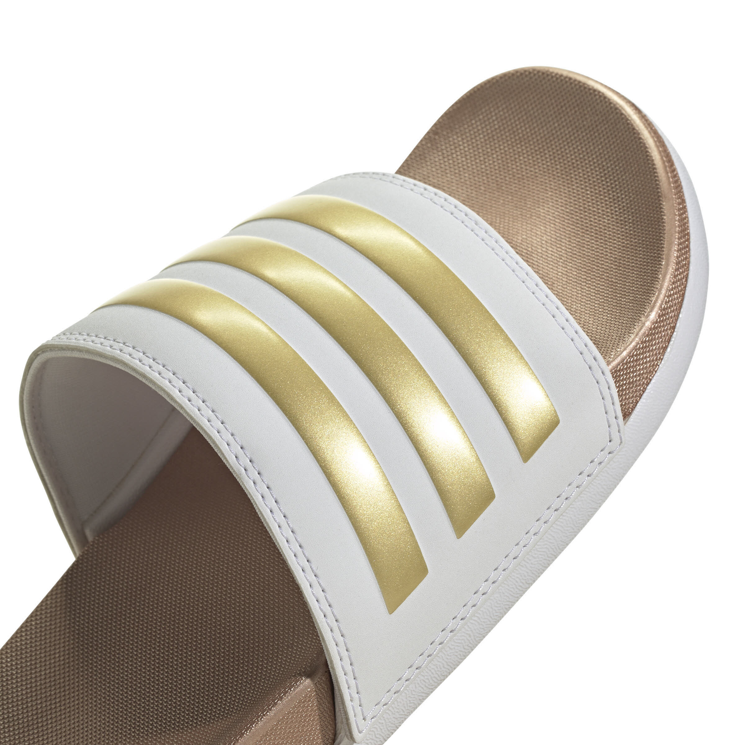 adidas Adilette Comfort Damen Badeschuh Gold Weiß