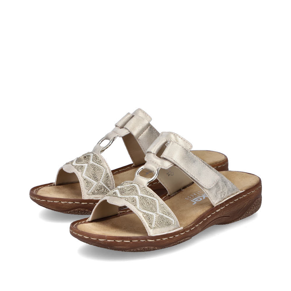 Rieker FSK Damen Sandalen Pantoletten beige
