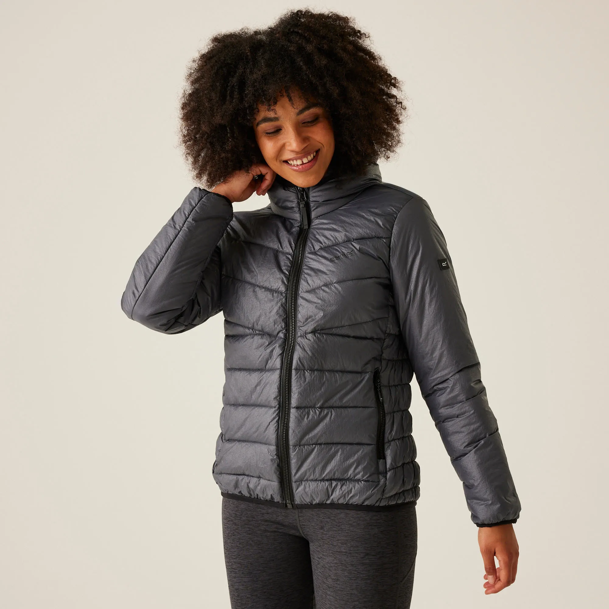 Regatta Heatherly Daunenjacke Steppjacke Kapuzenjacke Damen grau