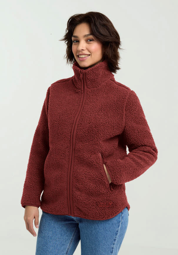 Jack Wolfskin HIGH CURL JKT Fleecejacke Damen rot