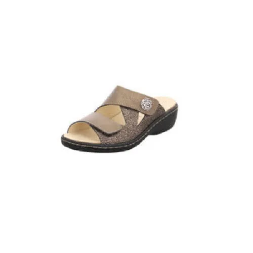 Longo Beq-Pantl-Wörishf-30 Damen Pantoletten Hausschuhe gold/metallic