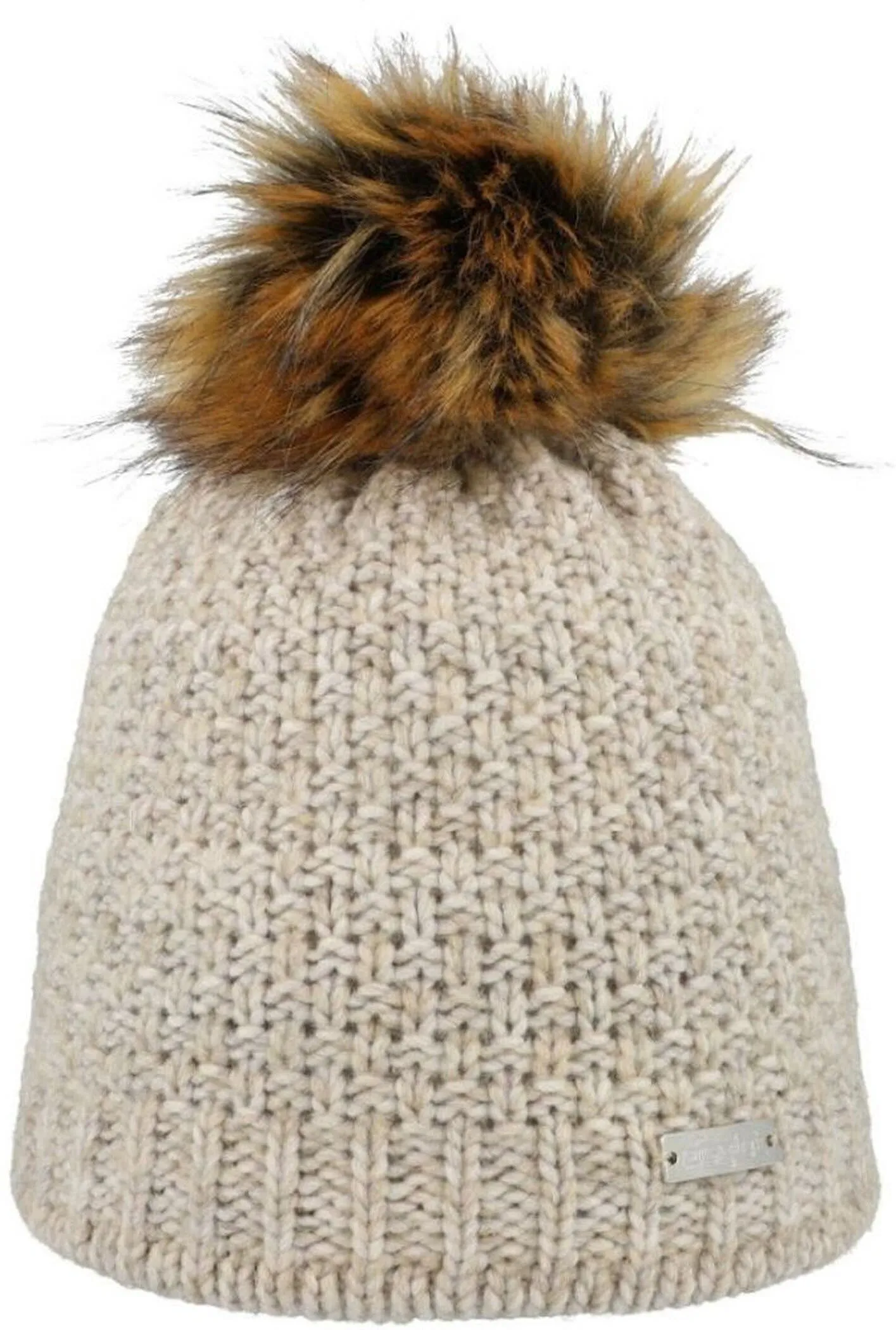 Eisglut Meredithl Damen Strickmütze Bommelmütze beige