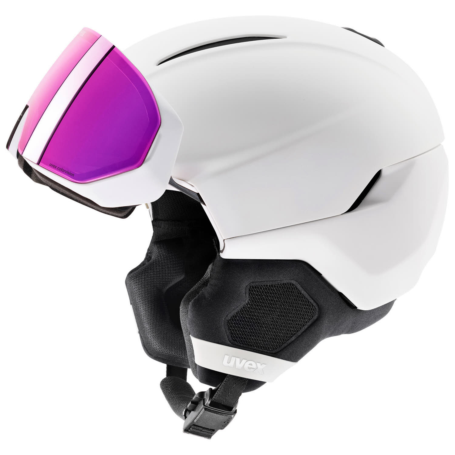 Uvex horizon CV MAG Damen Skihelm Snowboardhelm Visierhelm white matt