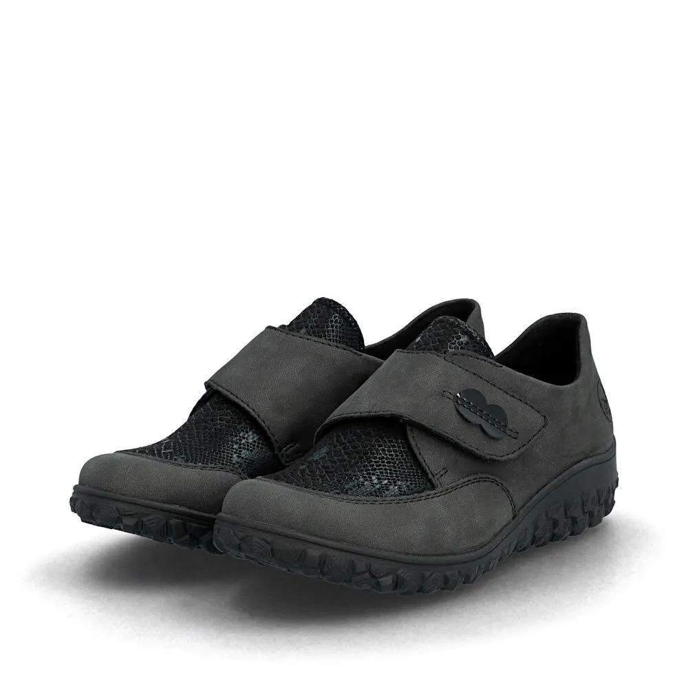 Rieker HWK Damen Halbschuhe Slipper grau
