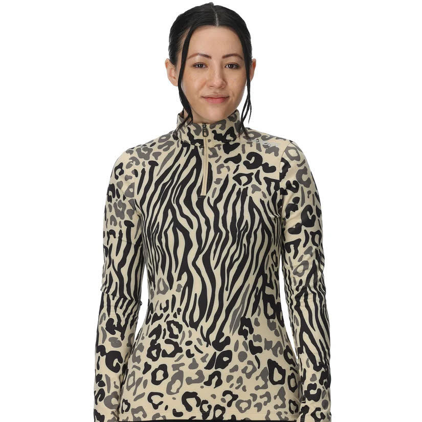 Spyder VIVID 1/2 ZIP Damen Skirolli Funktionsshirt animal print