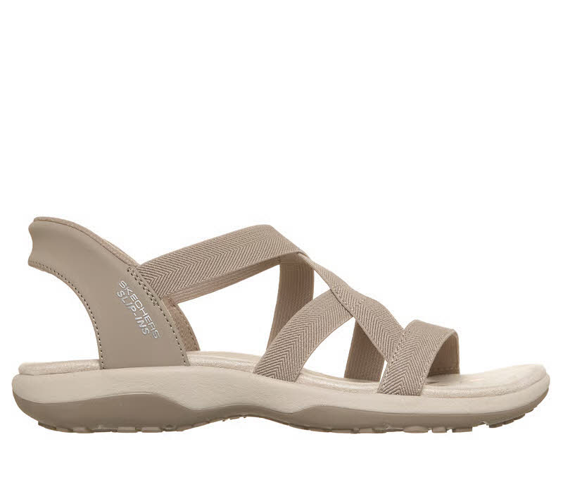 Skechers REGGAE SLIM - STRETCH FLEX Damen Sandalen Sandalette grau