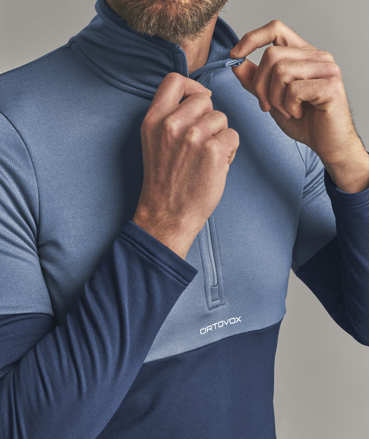 Ortovox Fleece Light Zip Skirolli Herren blau