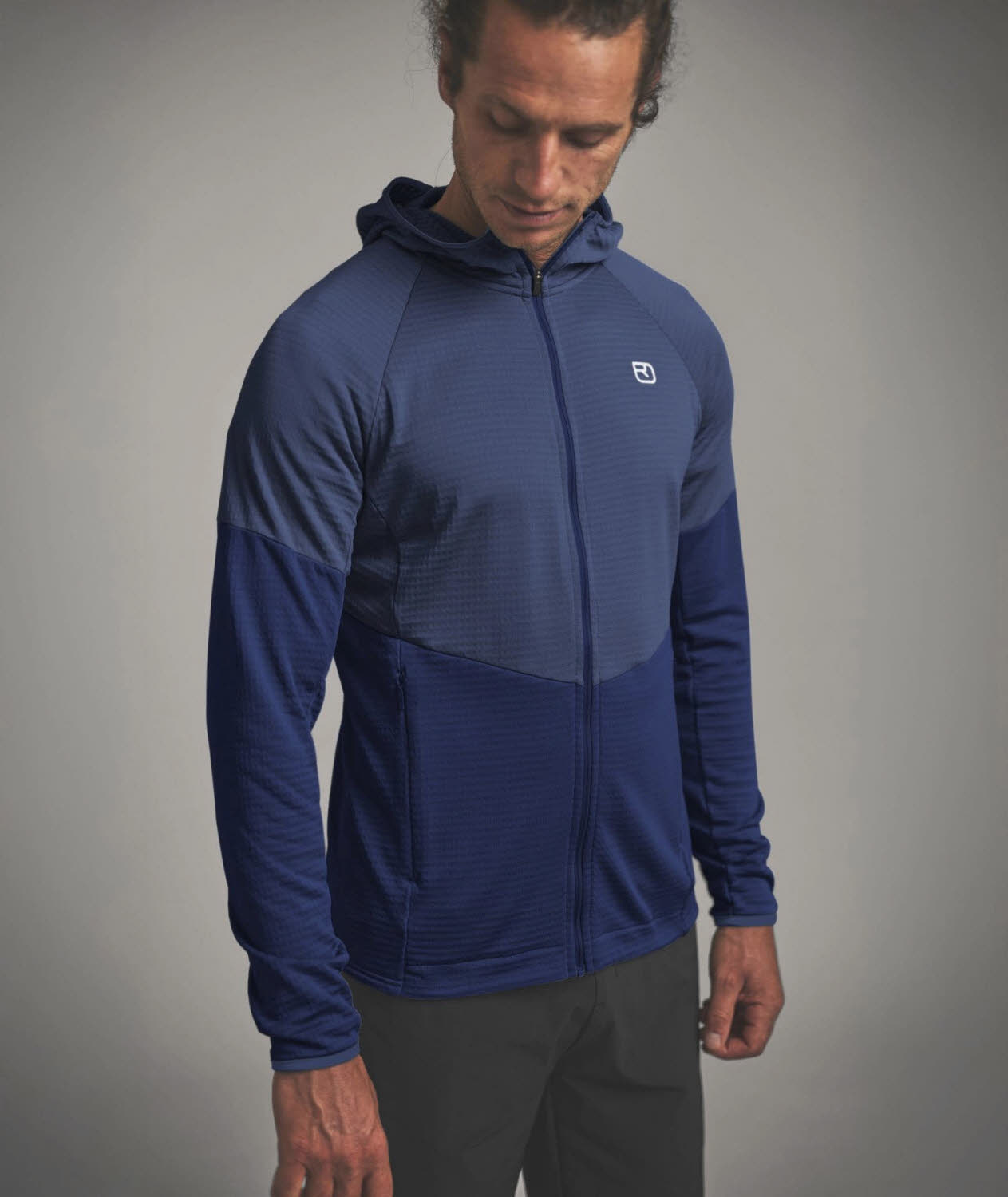 Ortovox Fleece Light Grid Hoody Herren Fleecejacke blau